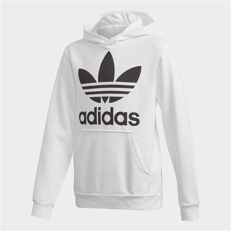 adidas junior trefoil hoodie weiß|Kids .